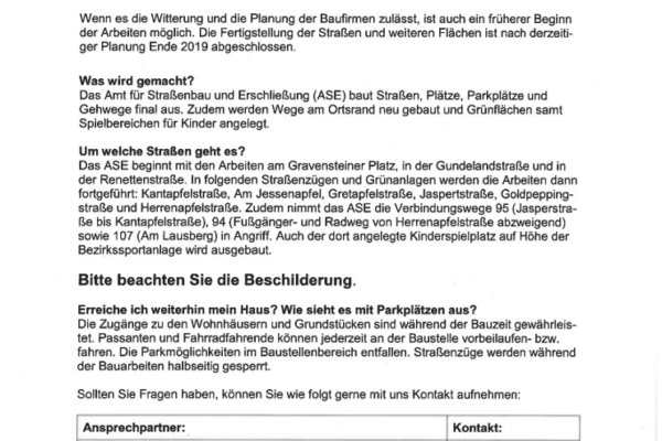 Abschließende Straßenarbeiten